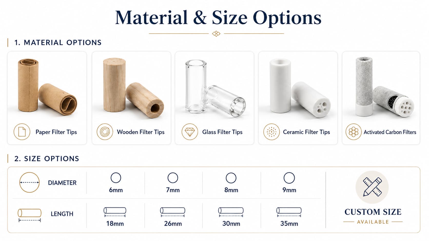 premium wooden tip pre-rolled cones